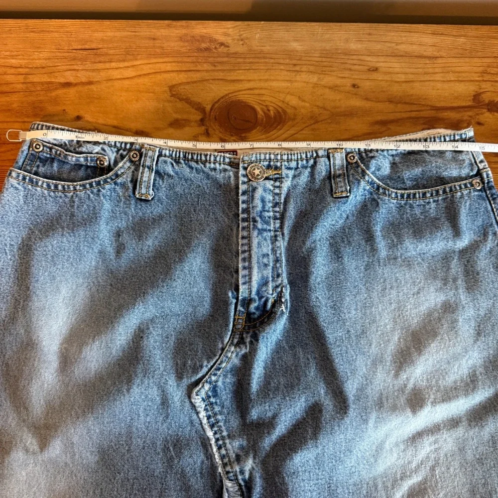 VTG‎ 90s Faded Glory Women's Denim Midi Skirt Medium Stone Wash Size 10